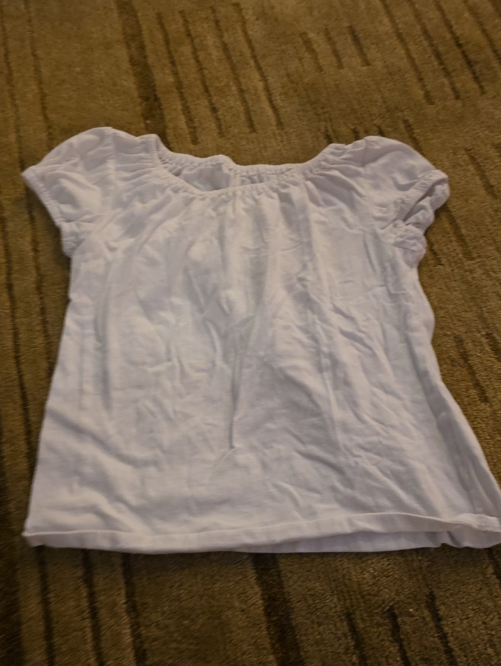 5/25 Lands' End White Short-Sleeve Gathered Neck Tee for Kids Size 6x